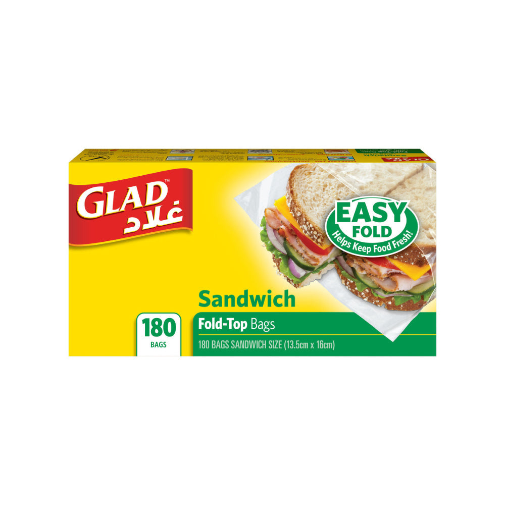 Glad Sandwich Fold Top Bags 180s