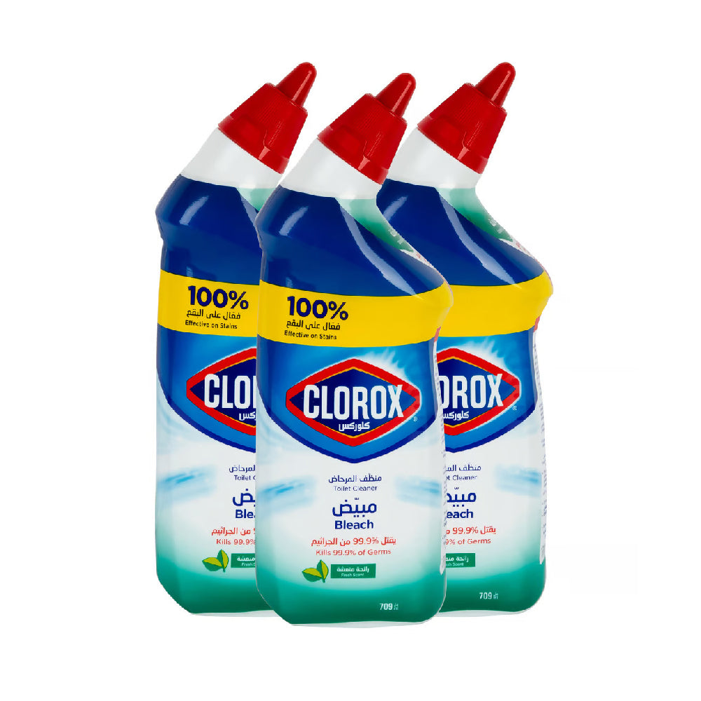 Clorox Bleach Fresh Scent Toilet Bowl Cleaner 709Ml 2+1