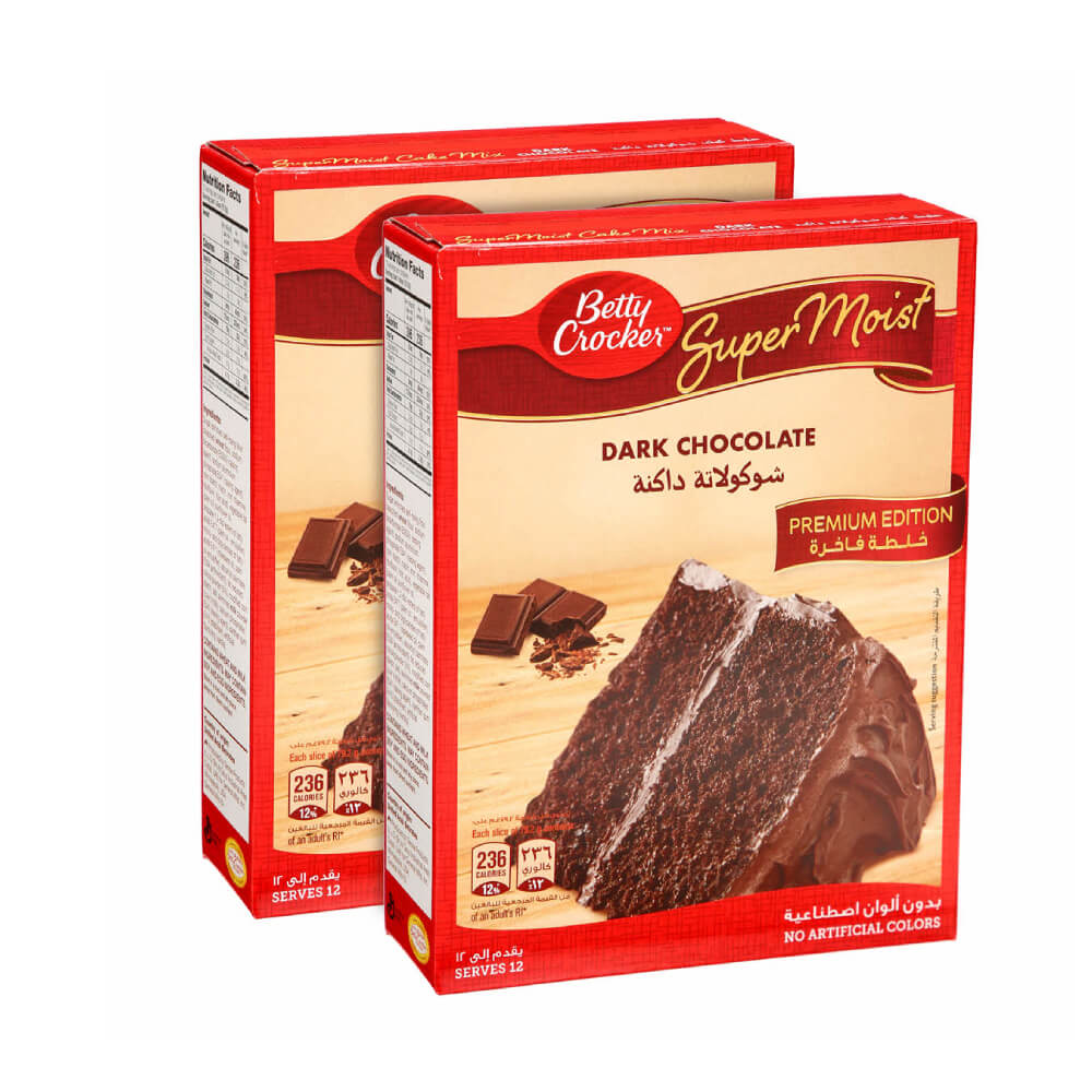 Betty Crocker Dark Chocolate Cake Mix 2x510Gm @Spl Offer
