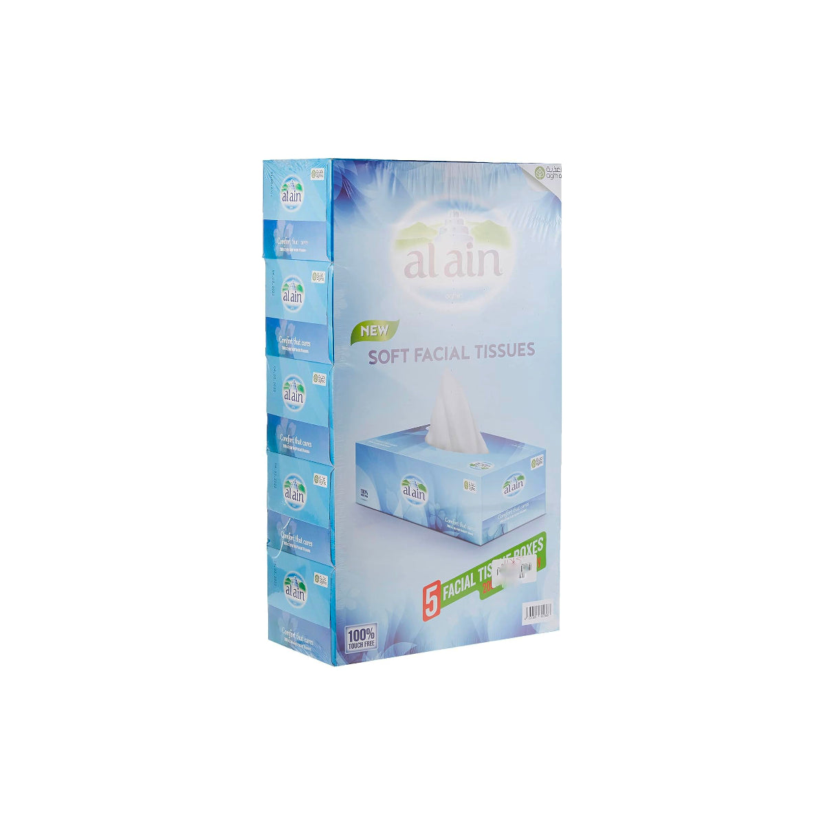 Al Ain Soft Facial Tissue 2ply 200 Sheets 5 Boxes