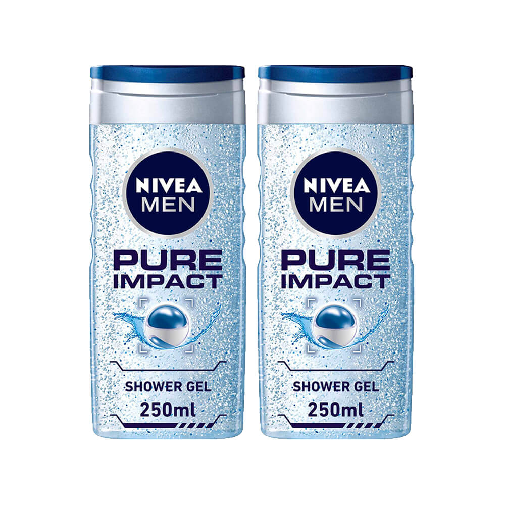 Nivea Men Shower Gel Pure Impact 250mlx2 @20%Off