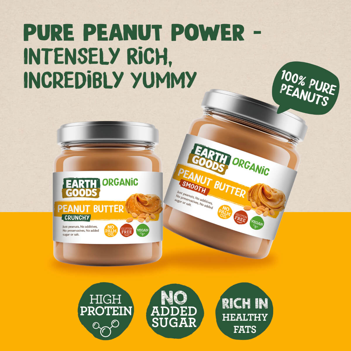 Earth Goods Organic Smooth Peanut Butter 220g