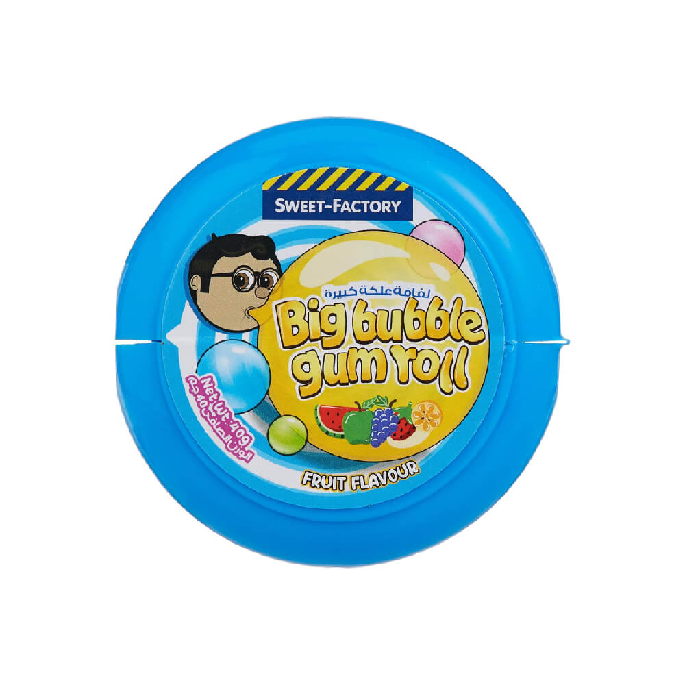 Sweet Factory Fruit Flavour Big Bubble Gum Roll 40g