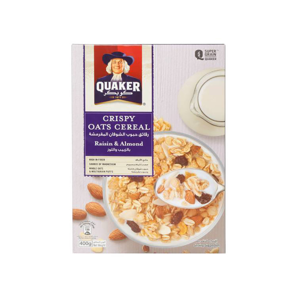 Quaker Cereal Raisin & Almond 400G