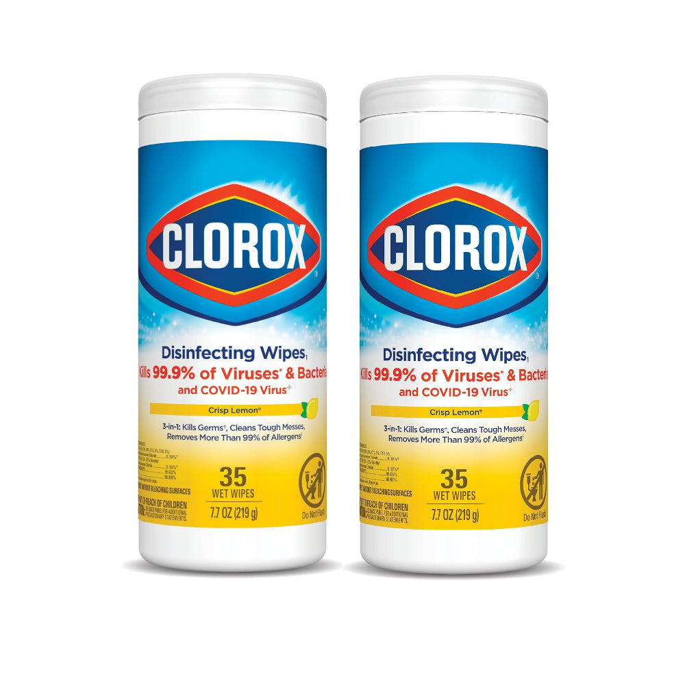 Clorox Disinfecting Crisp Lemon Wet Wipes 2x35 Pieces