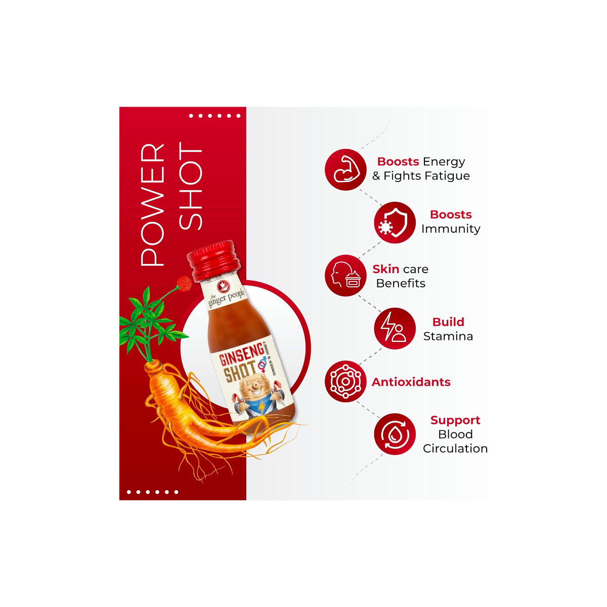 The Ginger People Ginseng Shot With Ginger & Honey 30ml