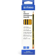 Maxi Classic Hexagonal Graphite Pencil Hb With Rubber Tip Box of 12PC