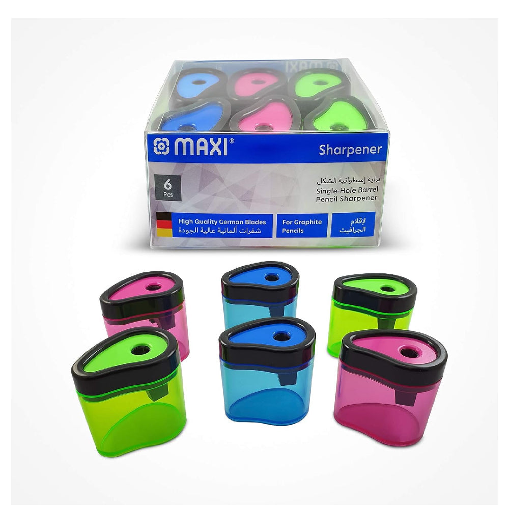 Maxi Wave Sharpener Translucent Barrel Single Hole 6 Pieces