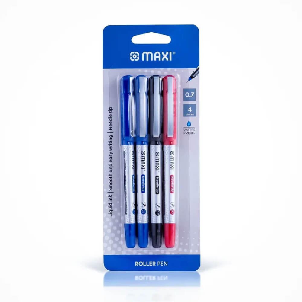 Maxi Roller Pen 0.7Mm Needle Tip Blister 4Pieces