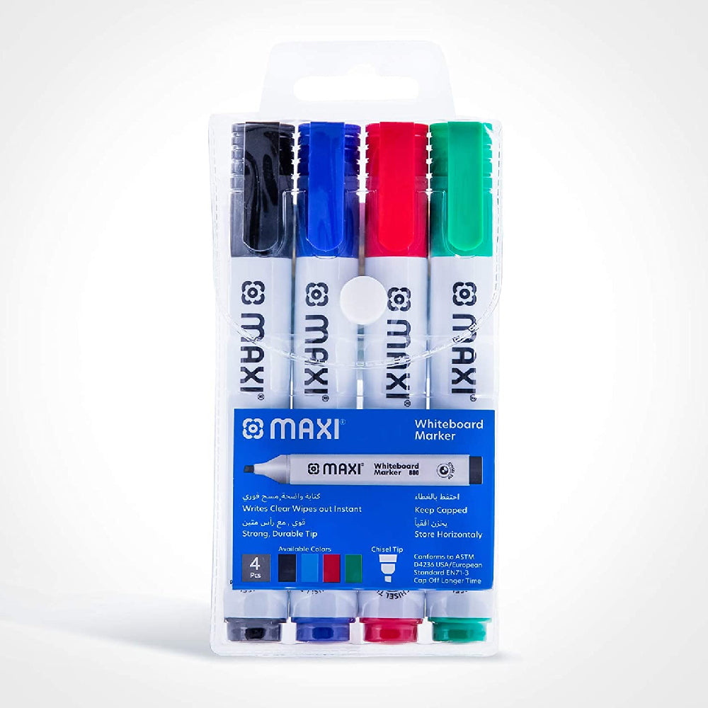 Maxi Whiteboard Marker Bullet Wallet Of 4Pc
