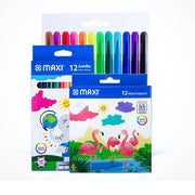 Maxi Felt Pencils + Colour Pencils Wax Crayons 12Colours