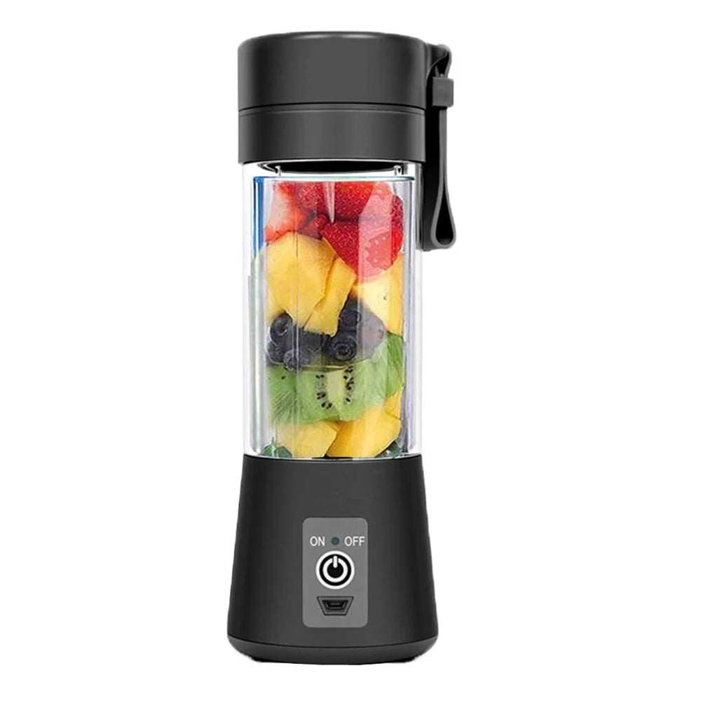 Home Pro 6 Leaf Blades Portable Usb Blender Black