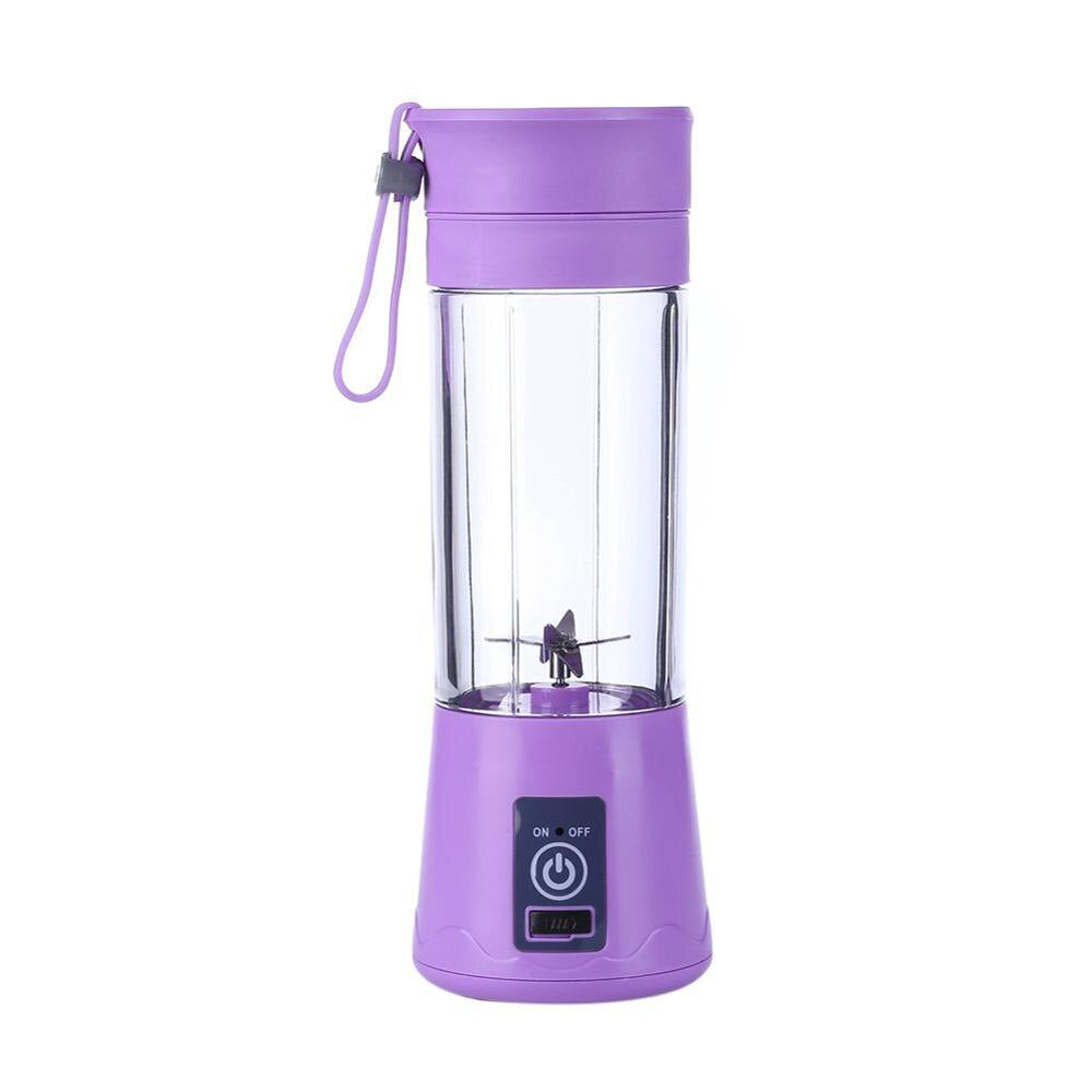 Home Pro 6 Leaf Blades Portable Usb Blender Light Purple