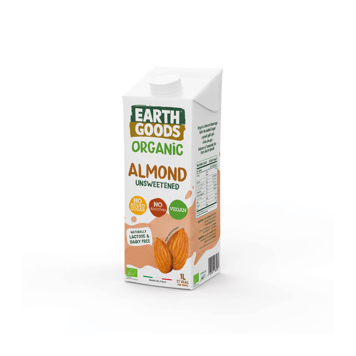 Earth Goods Organic Unsweetened Almond Milk 1L