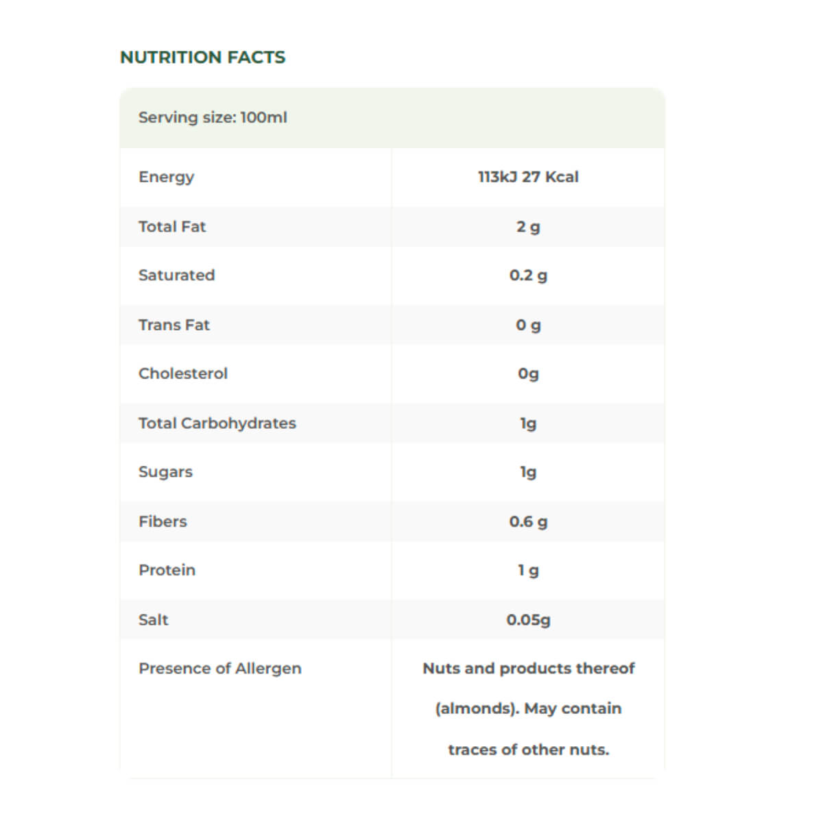 Earth Goods Organic Unsweetened Almond Milk 1L