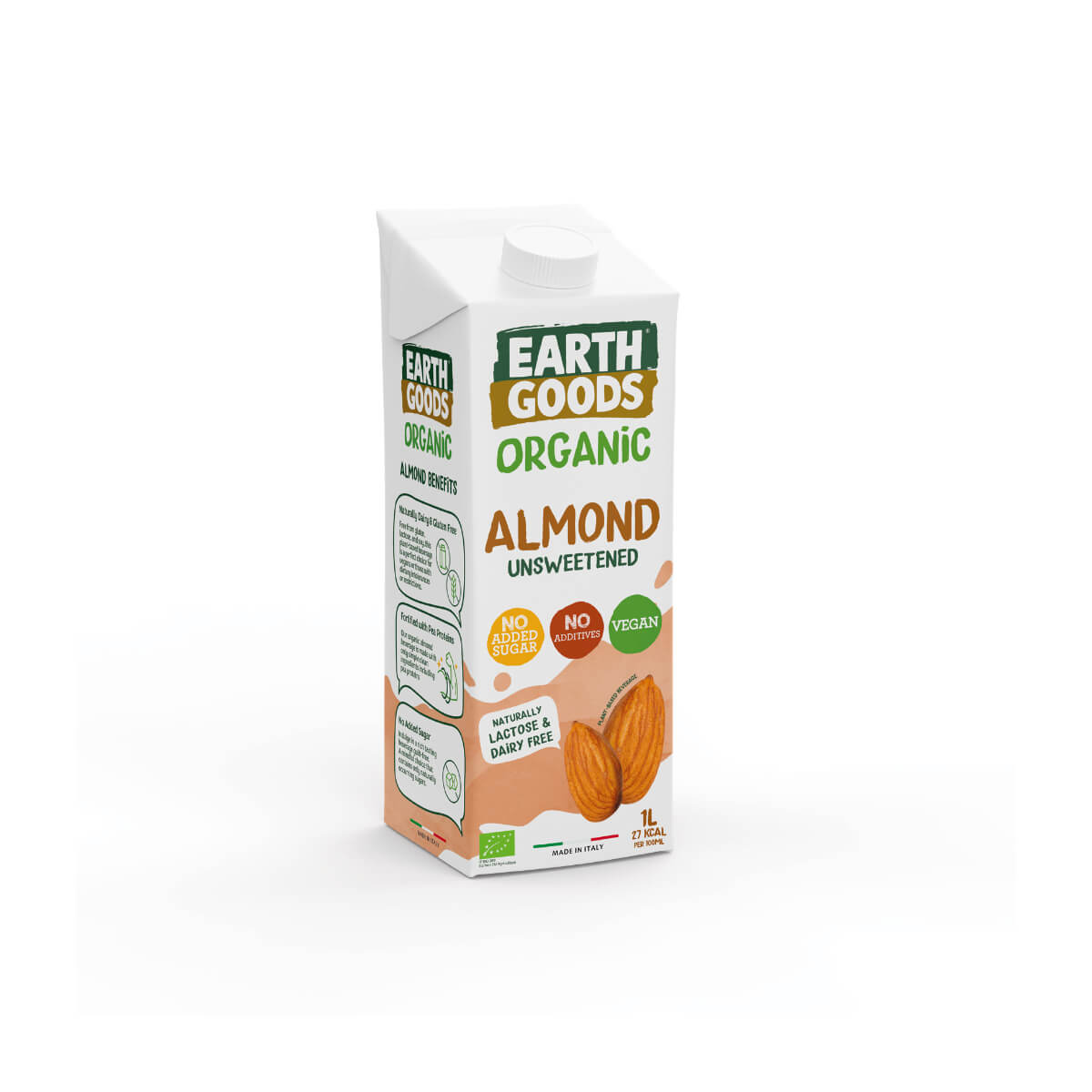 Earth Goods Organic Unsweetened Almond Milk 1L