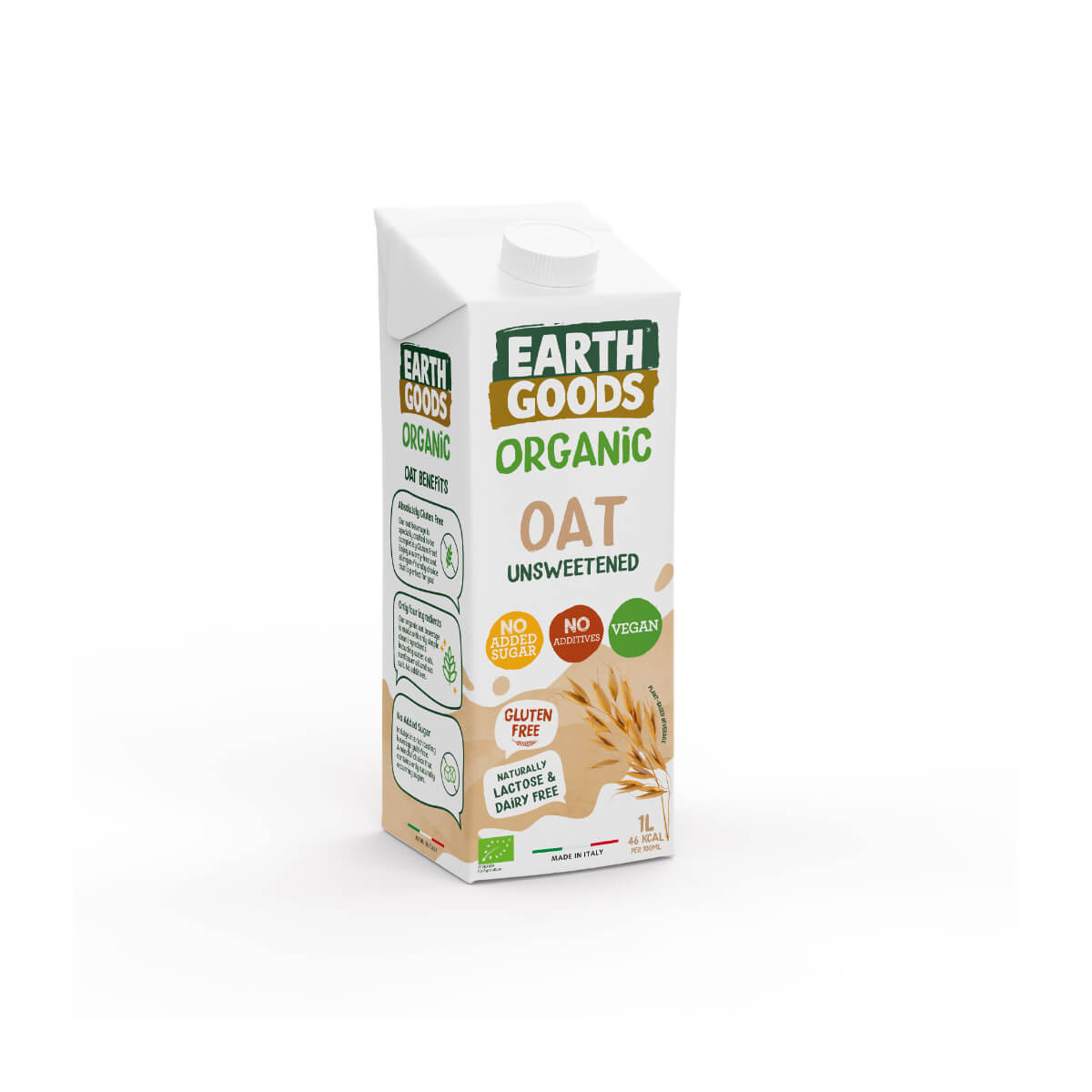 Earth Goods Organic Unsweetened Oat Milk 1L
