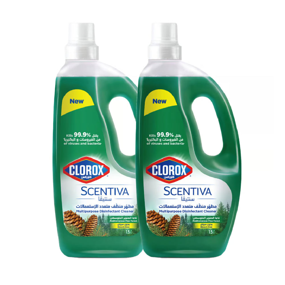 Clorox Scentiva Mediterranean Pine Forest Multipurpose Disinfectant Cleaner 2x1.5L