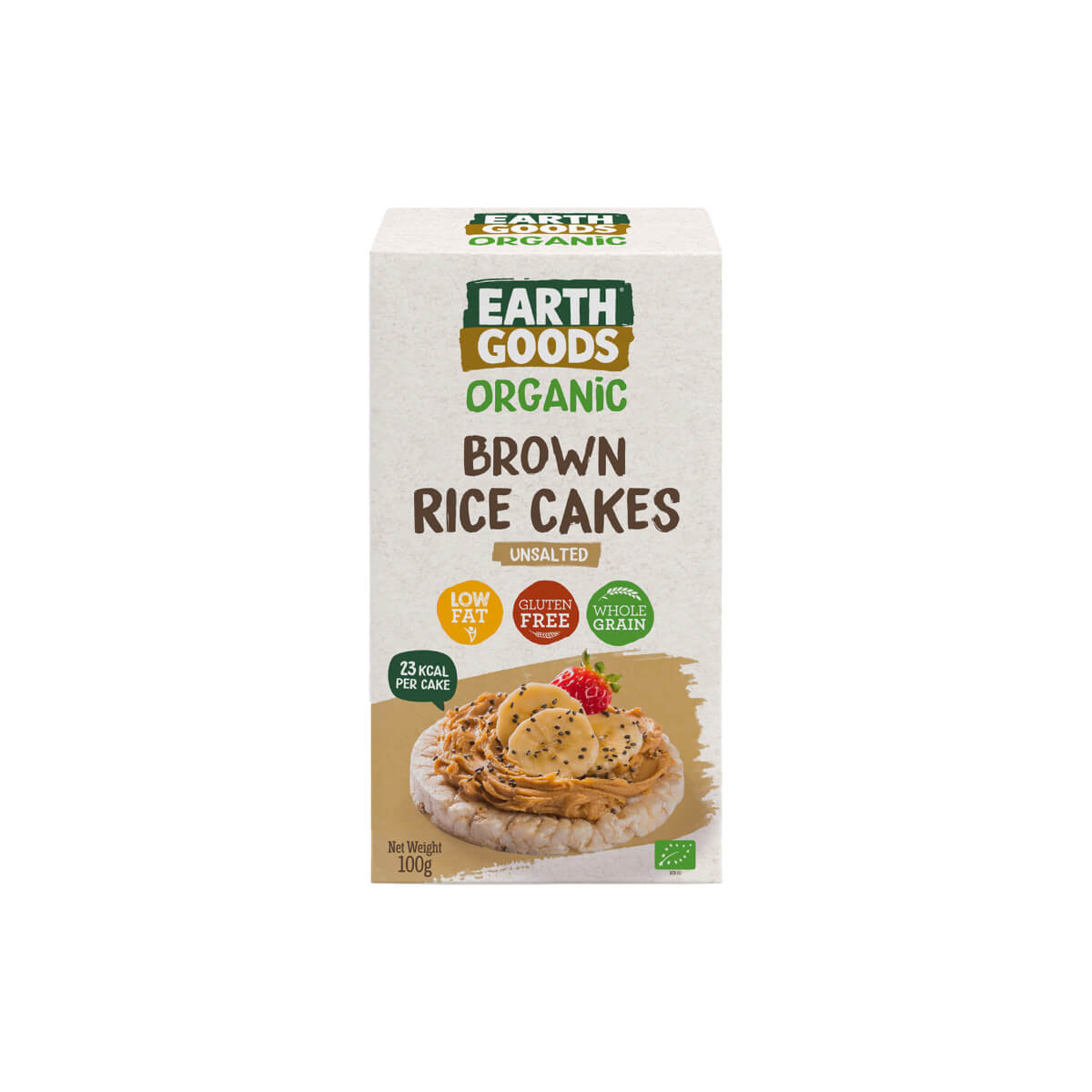 Earth Goods Organic Unsalted Brown Rice Cake 100g