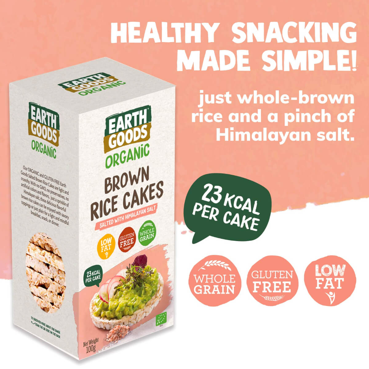 Earth Good Organic Salted Brown Rice Cake 100g