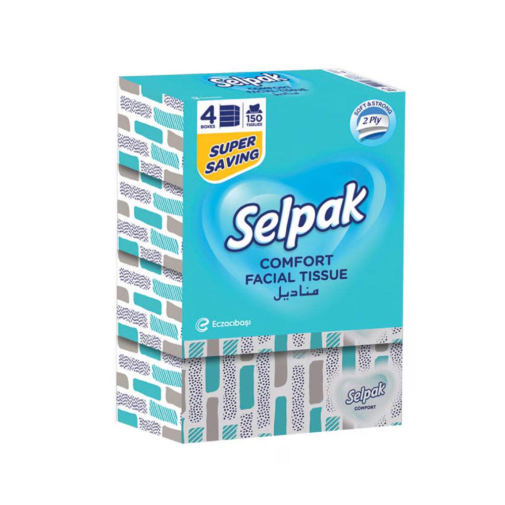 Selpak Comfort Facial Tissue 2ply 4x150s