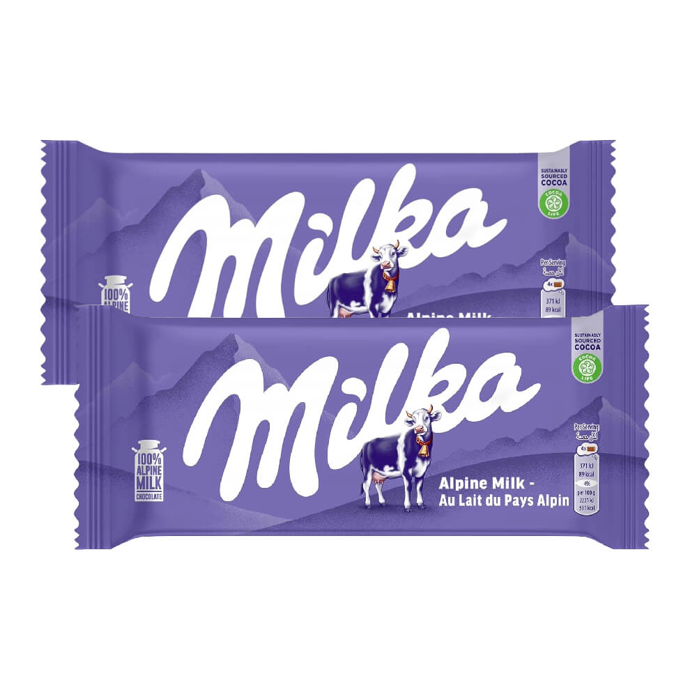 Milka Alpine Milk Chocolate 2x100g