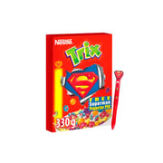Nestle Trix 6 Fruity Shapes Breakfast Cereal 330gm +Free Super Man Projector Pen