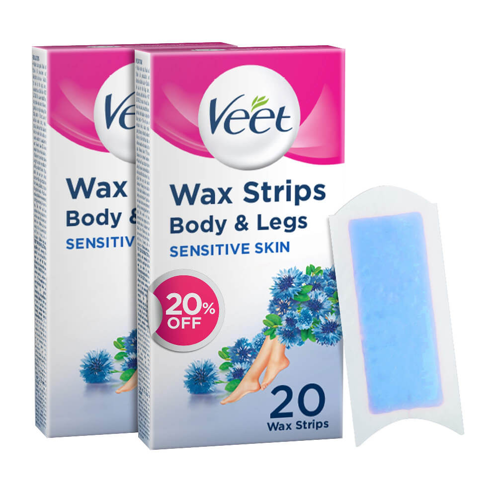 Veet Cold Wax Strips Sensitive 20'sx2 @ 20% Off