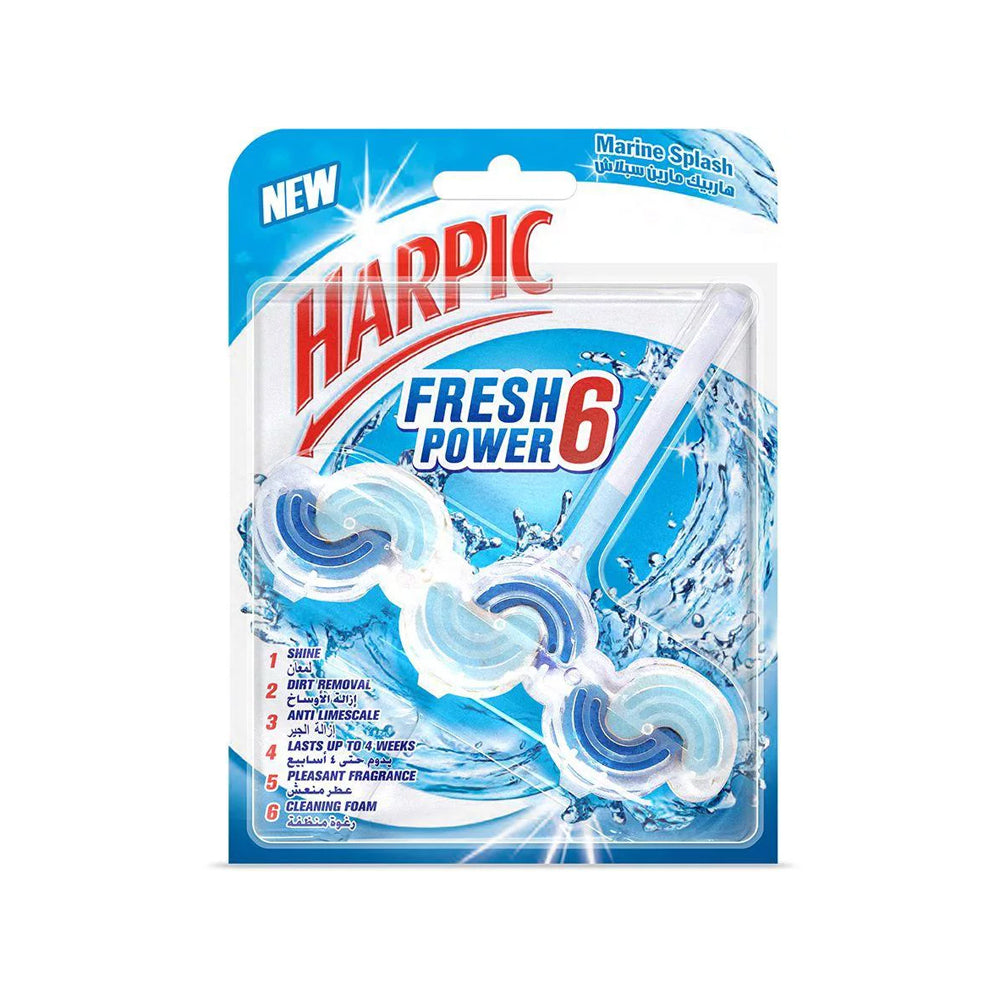 Harpic Toilet Block Fresh Power 6 Marine Splash 39G