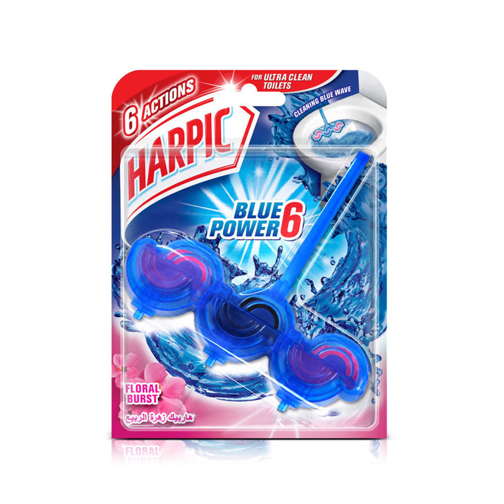 Harpic Toilet Block Blue Power 6 Floral Burst 39G