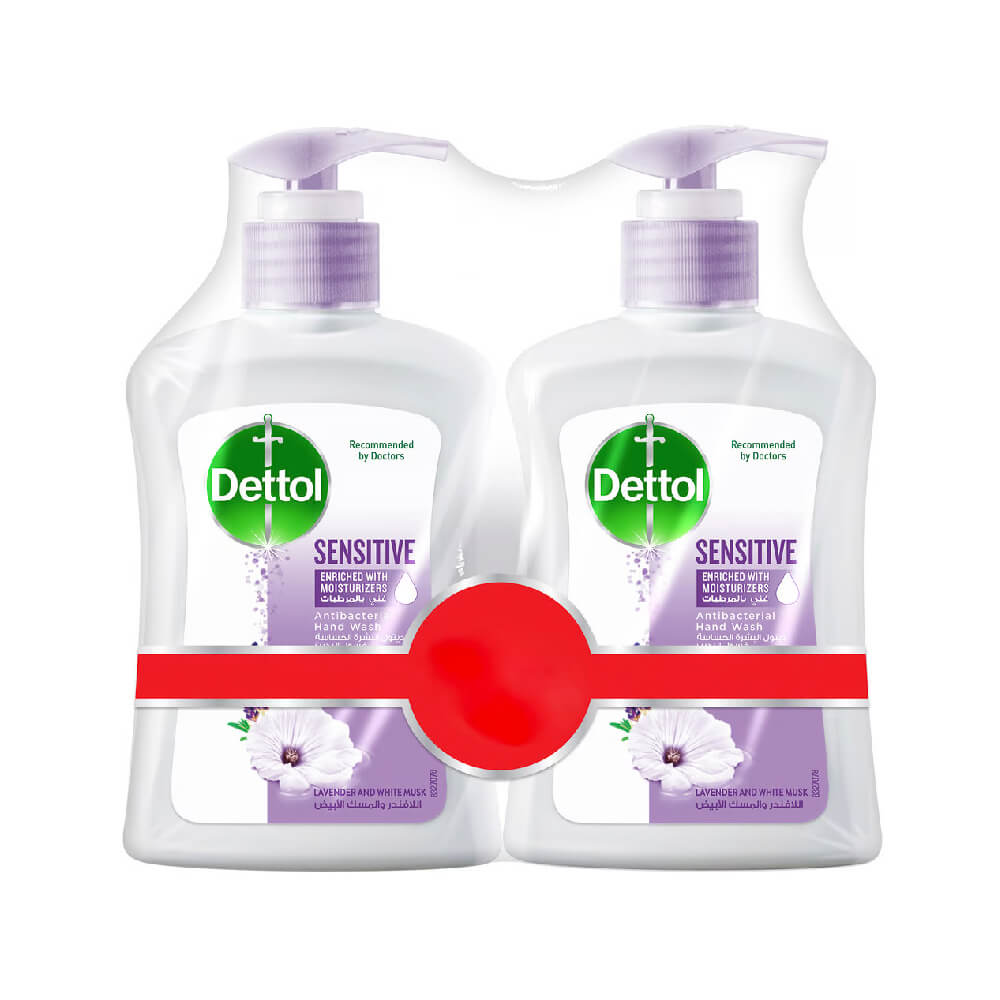 Dettol Sensitive Anti-Bacterial Liquid Hand Wash Lavender & White Musk 2x200ml