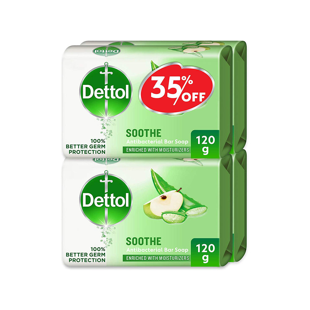Dettol Bar Soap Aloe Vera @35% Off 120Gx4