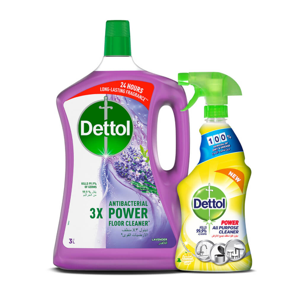 Dettol Multi Purpose Cleaner Lavender 3L + Trigger Lemon 500ml