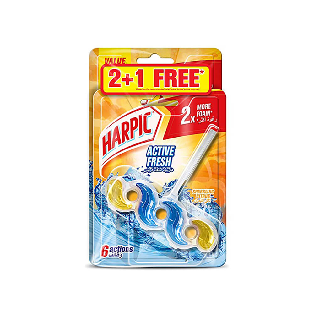 Harpic Toilet Block Spark Citrus 35Gx3 2+1 Free