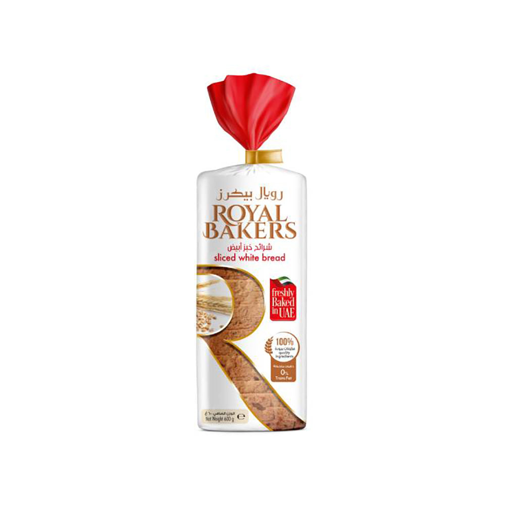 Royal Bakers White Bread Sliced Large 600Gm