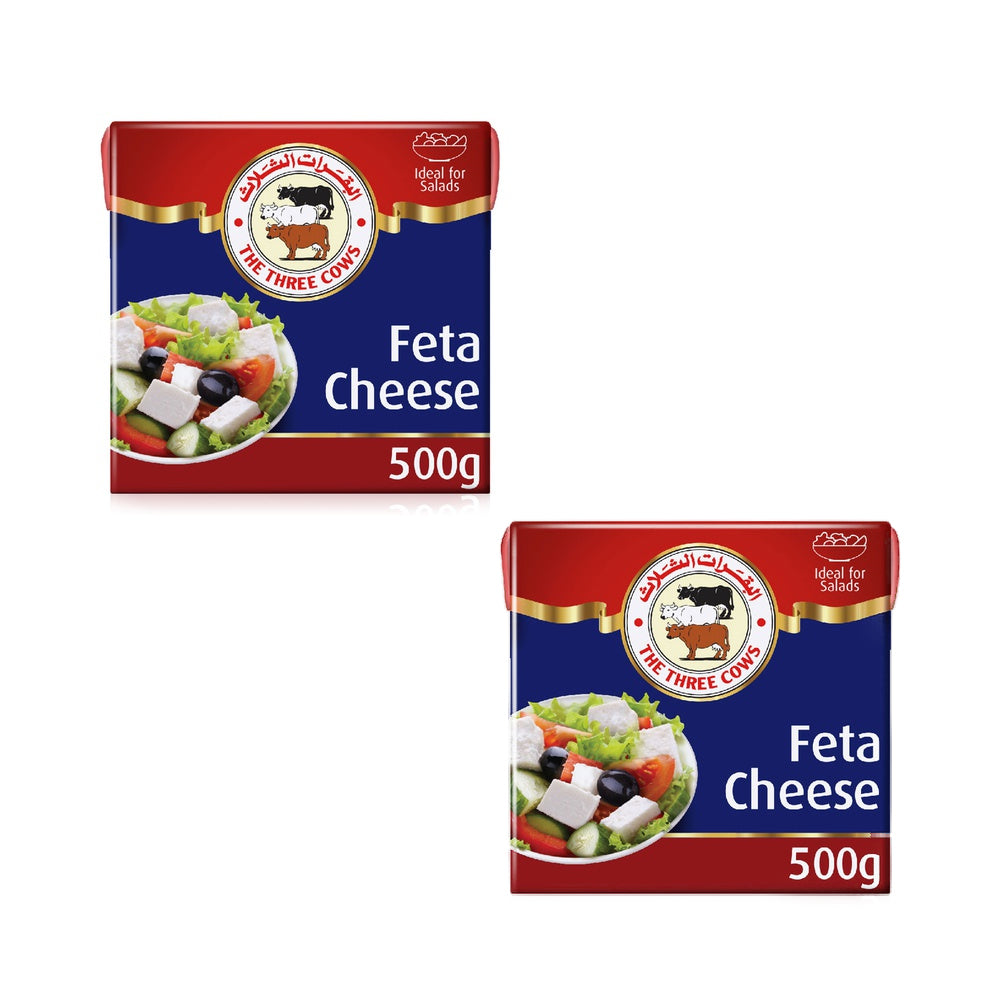 The Three Cows Feta Cheese Red 2X500Gm