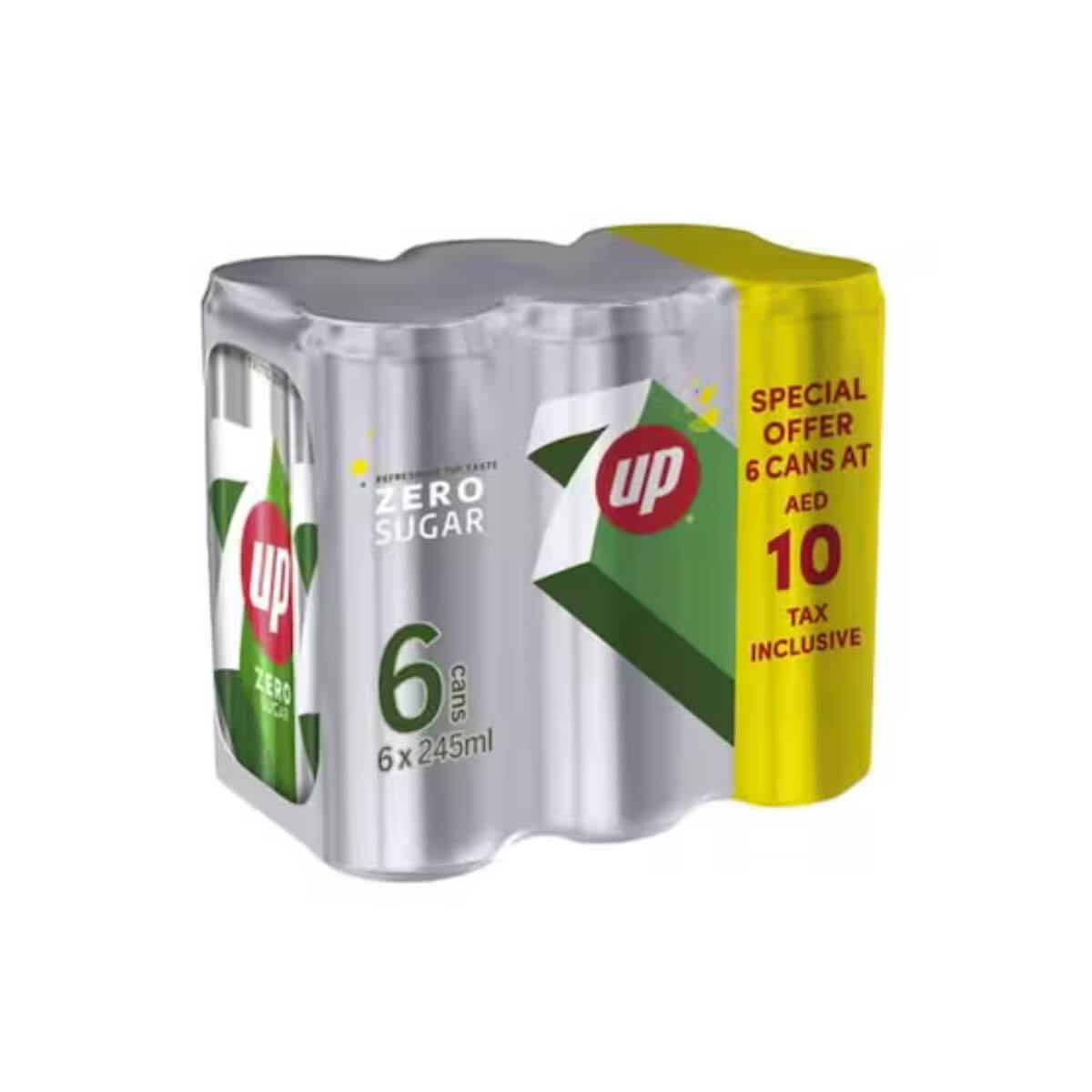 7UP Zesty Lemon & Lime Flavour Zero Sugar Carbonated Soft Drink 6x245ml