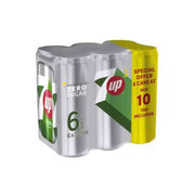 7UP Zesty Lemon & Lime Flavour Zero Sugar Carbonated Soft Drink 6x245ml