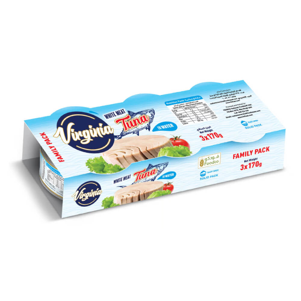 Virginia White Meat Tuna Solid In Water 3x170gm