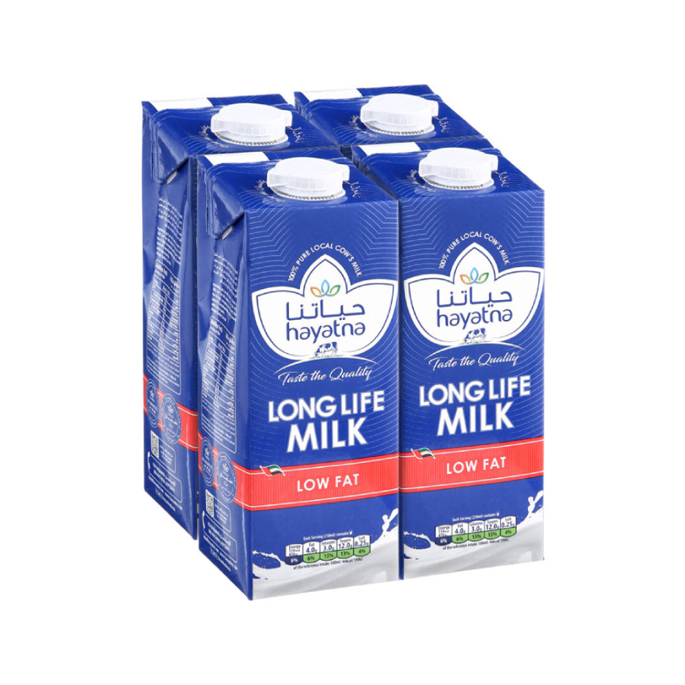 Hayatna Low Fat Long Life Milk 4x1L