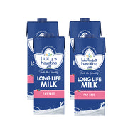 Hayatna Skimmed Fat Free Long Life Milk 4x1L