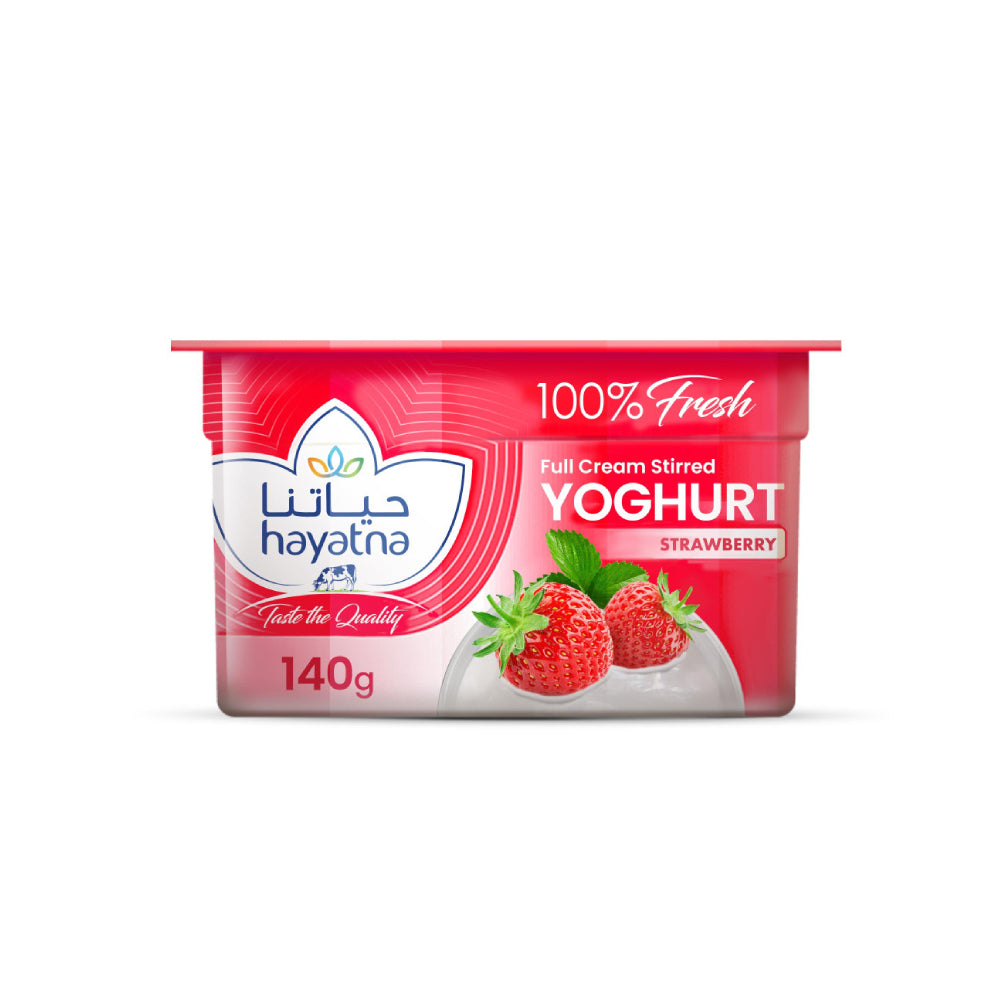 Hayatna Full Cream Stirred Strawberry Yoghurt 140gm