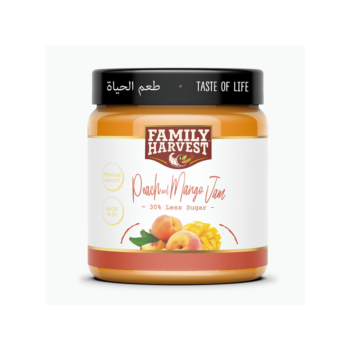 Family Harvest Peach & Mango Jam 30% Less Sugar 210g