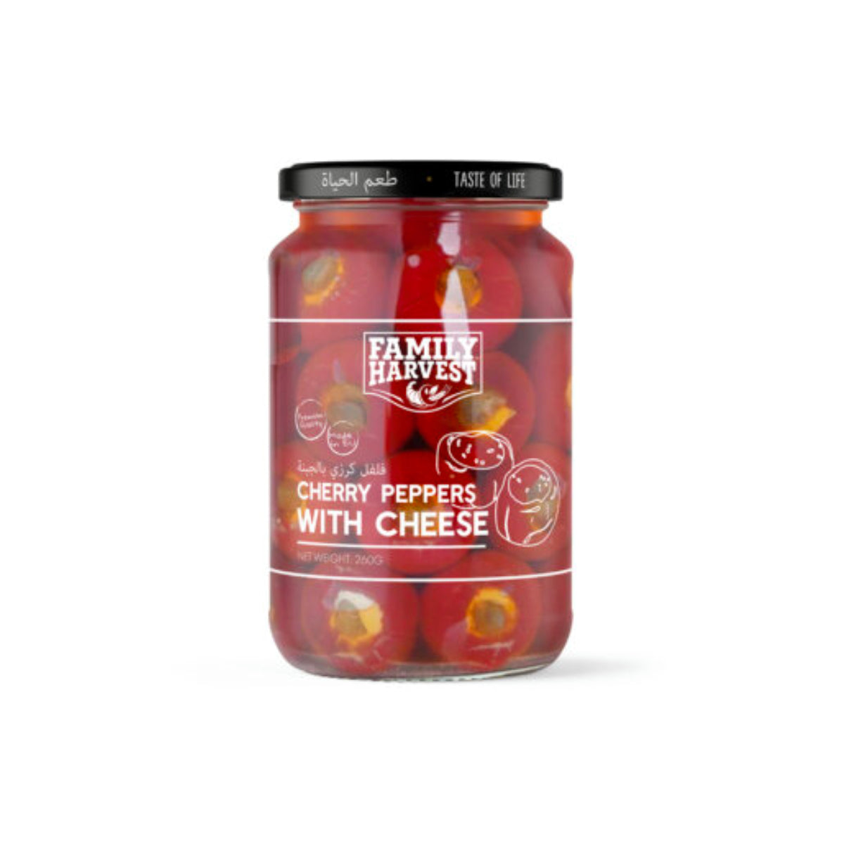 Family Harvest Cherry Pepper Stuffed With Cheese 260g