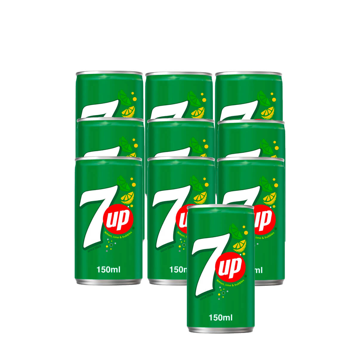 7 Up Lemon Lime Flavoured Carbonated Soft Drink 10x150ml