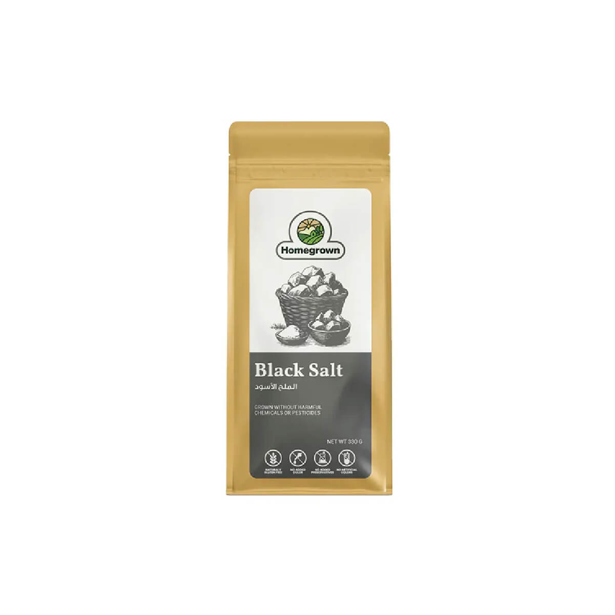 Homegrown Organic Black Salt 330g