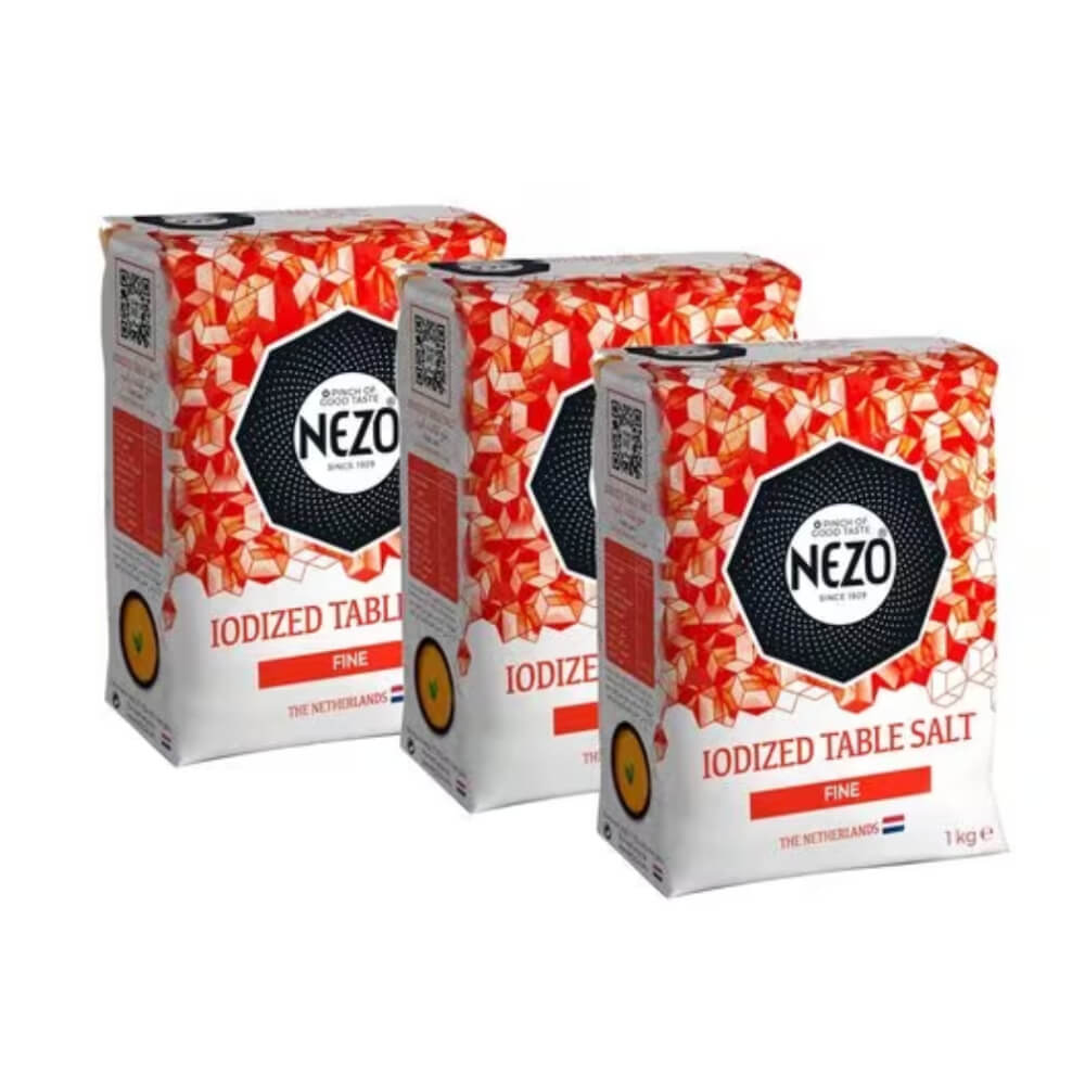 Nezo Fine Iodized Table Salt 3x1Kg