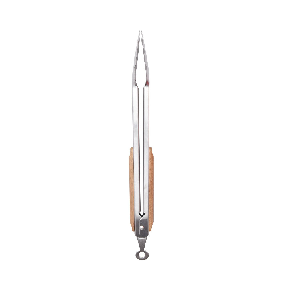 Stainless Steel 12 inch Acacia with Stainless Steel Handle Food Tongs