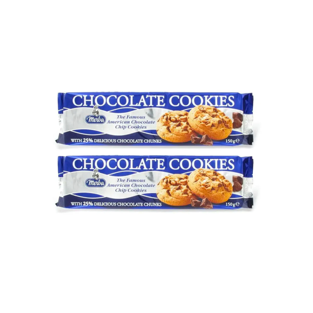 Merba Chocolate Cookies 25% Chocolate Chunks 2x150g