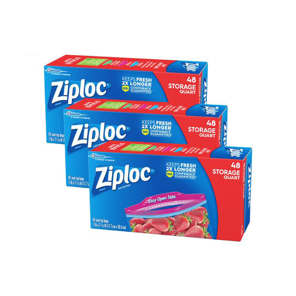 Ziploc Storage Bags Quart 48s 2+1 free
